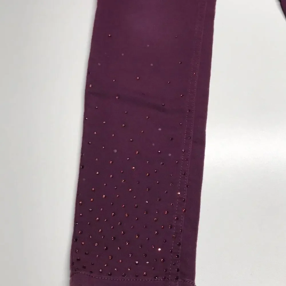 JUSTICE Girls Size 14 Bejeweled Mid Rise Leggings